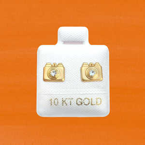 CAMERA STUD SOLID GOLD 10K