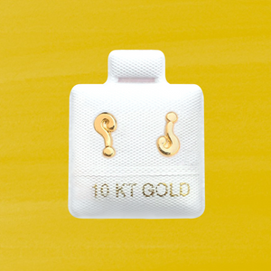 QUESTION MARK STUD SOLID GOLD 10K