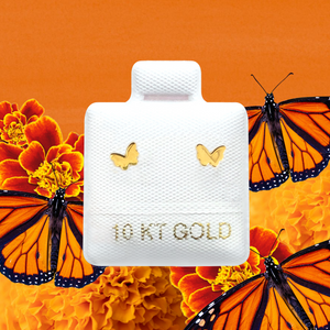 BUTTERFLY STUD SOLID GOLD 10K