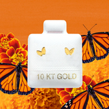 BUTTERFLY STUD SOLID GOLD 10K