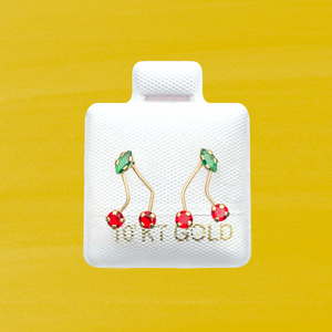 CHERRY STUD SOLID GOLD 10K