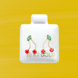 CHERRY STUD SOLID GOLD 10K