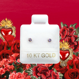 LILA SPARKLE STUD SOLID GOLD 10K