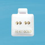 DUMBBELL STUD SOLID GOLD 10K