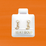 HANGING MOON STUD SOLID GOLD 10K