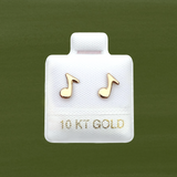 MUSICAL NOTES STUD SOLID GOLD 10K