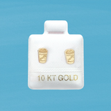 COFFEE CUP STUD SOLID GOLD 10K