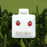 LADYBUG STUD SOLID GOLD 10K