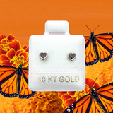 LILA HEART STUD SOLID GOLD 10K