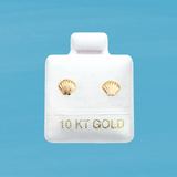 SHELL STUD SOLID GOLD 10K