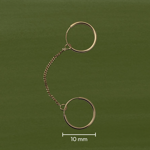 HOOPS WITH CHAIN STUD SOLID GOLD 10K