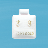 STAR + PEARL STUD SOLID GOLD 10K