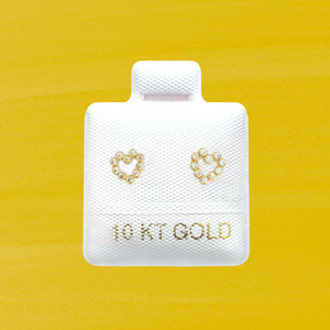 HEART OF GEMS STUD SOLID GOLD 10K