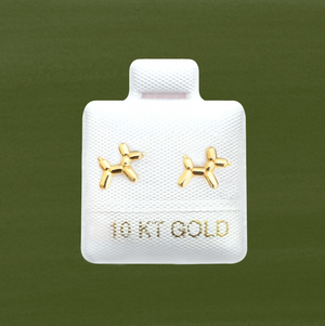 BALLOON DOG STUD SOLID GOLD 10K