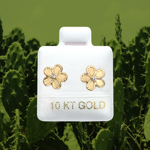 DAISY FLOWER STUD SOLID GOLD 10K