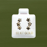 MINI BLACK KITE STUD SOLID GOLD 10K