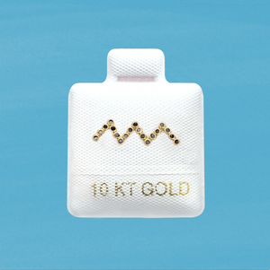 BLACK ZIGZAG STUD SOLID GOLD 10K