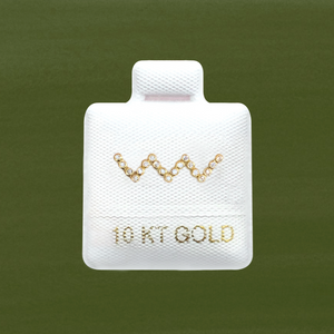 WHITE ZIGZAG STUD SOLID GOLD