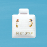 RAINBOW HUGGIE STUD SOLID GOLD 10K