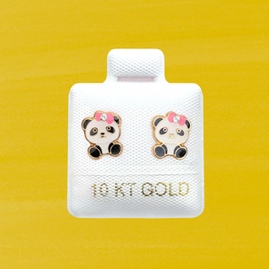 PANDA STUD SOLID GOLD 10K