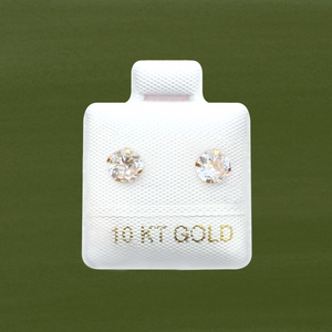 WHITE ZIRCON STUD SOLID GOLD