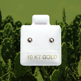 WHITE BALL STUD SOLID GOLD 10K