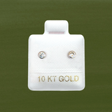 WHITE ROUND STUD SOLID GOLD 10K