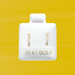 WHITE HUGGIE STUD SOLID GOLD 10K