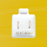 WHITE HUGGIE STUD SOLID GOLD 10K