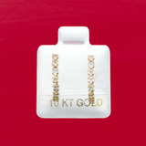 WHITE STONES STUD SOLID GOLD 10K