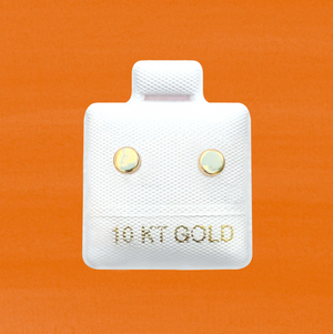 MEDIUM YELLOW ROUND STUD SOLID GOLD 10K