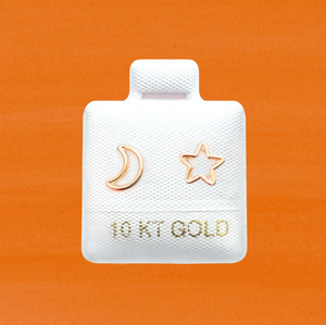 BIG ECLIPSE SHAPE STUD SOLID GOLD 10K