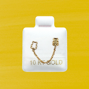 BEAR CHAIN STUD SOLID GOLD 10K
