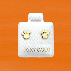 DOG FOOTPRINT STUD SOLID GOLD 10K
