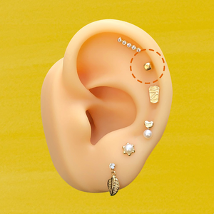 BLOCK STUD SOLID GOLD 10K