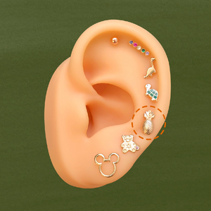 PINEAPPLE STUD SOLID GOLD 10K