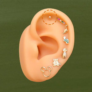 ROSE BALL STUD SOLID GOLD 10K