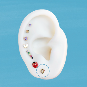 TINY COLOR CIRCLE STUD SOLID GOLD 10K