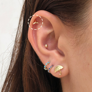 MERMAID TAIL STUD SOLID GOLD 10K