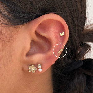 TINY BALLS STUD SOLID GOLD 10K