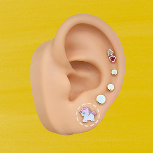 LITTLE PONY STUD SOLID GOLD 10K