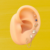 MUSICAL NOTES STUD SOLID GOLD 10K