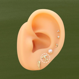 AIRPLANE STUD SOLID GOLD 10K