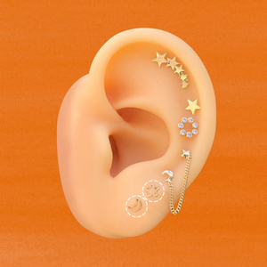 ECLIPSE SHAPE STUD SOLID GOLD 10K